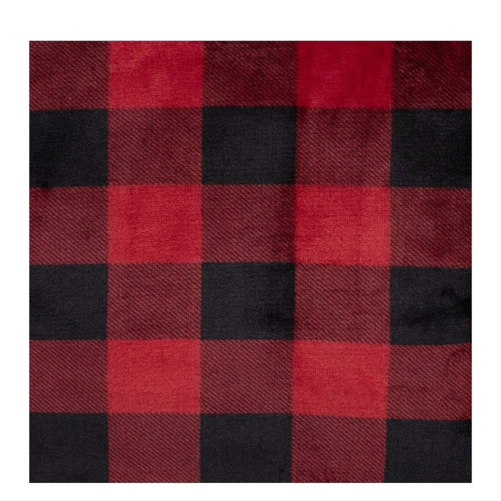 The BIG One Family Sized Plush Oversized Red and Black Plaid Throw Blanket
